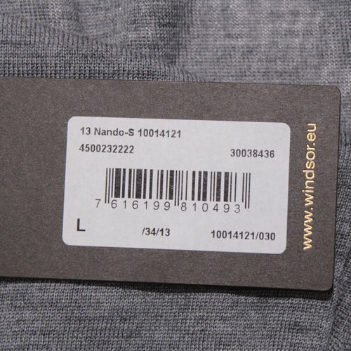 Windsor NWT Pullover Sweater Size L in Gray with Brown/White Wool/Silk/Cashmere - Picture 7 of 11