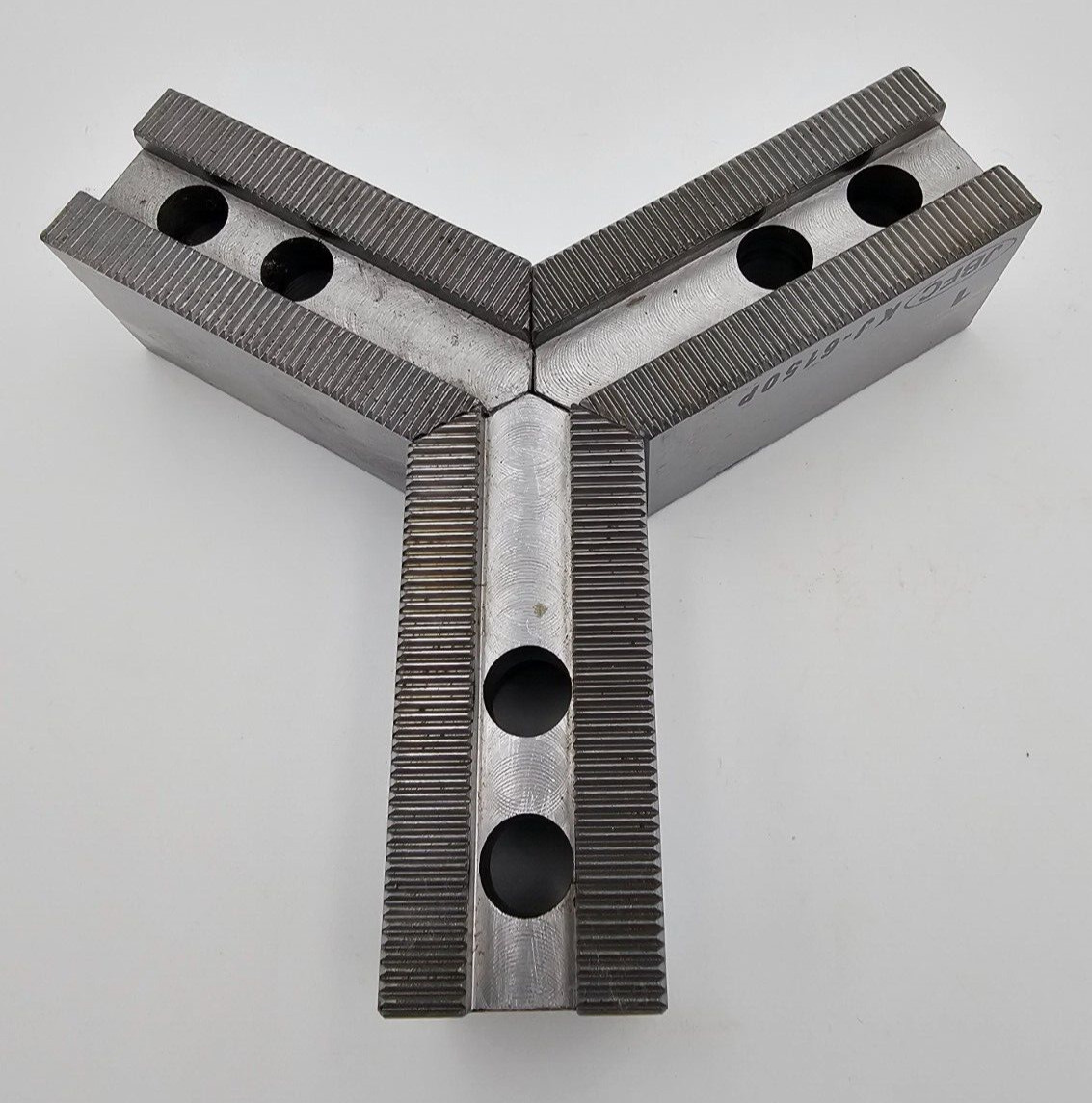 Soft Chuck Jaws 10" x 2" high Steel Pointed - 1.5mm x 60 deg Serr - Set/3 pcs.