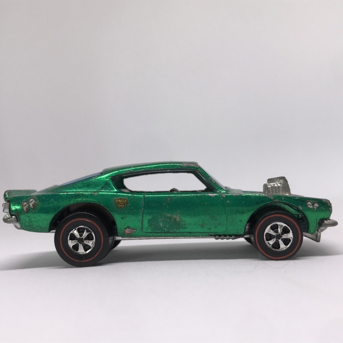Hot Wheels Redline King 'Kuda Car 1969 Green Gray Int. Made
