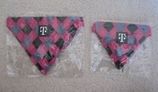 T-Mobile Dog Pet Bandana Collar Small and Large Sizes Lot of 2 Magenta Black New