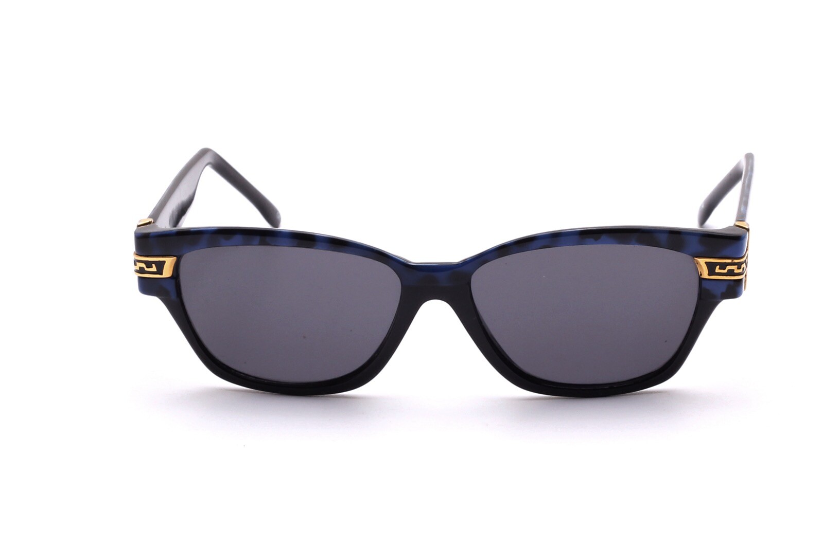 Винтажный Зонненбрилл Маргарет Астор Damen Schwarz Blau mit Gold Dekor K11