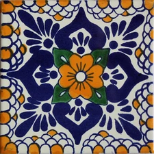 6" x 6" 4 pcs TalaMex Moris Talavera Mexican Tile