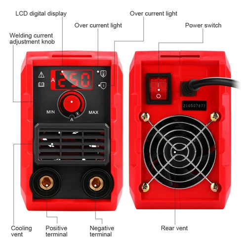 Mini Inverter Schweißgerät MMA 250 Elektroden Schweißmaschine Digitalanzeige NEU - Bild 4 von 15
