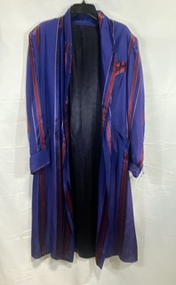 Cappotto giacca lungo vintage Wasteland uomo viola rosso righe taglia L