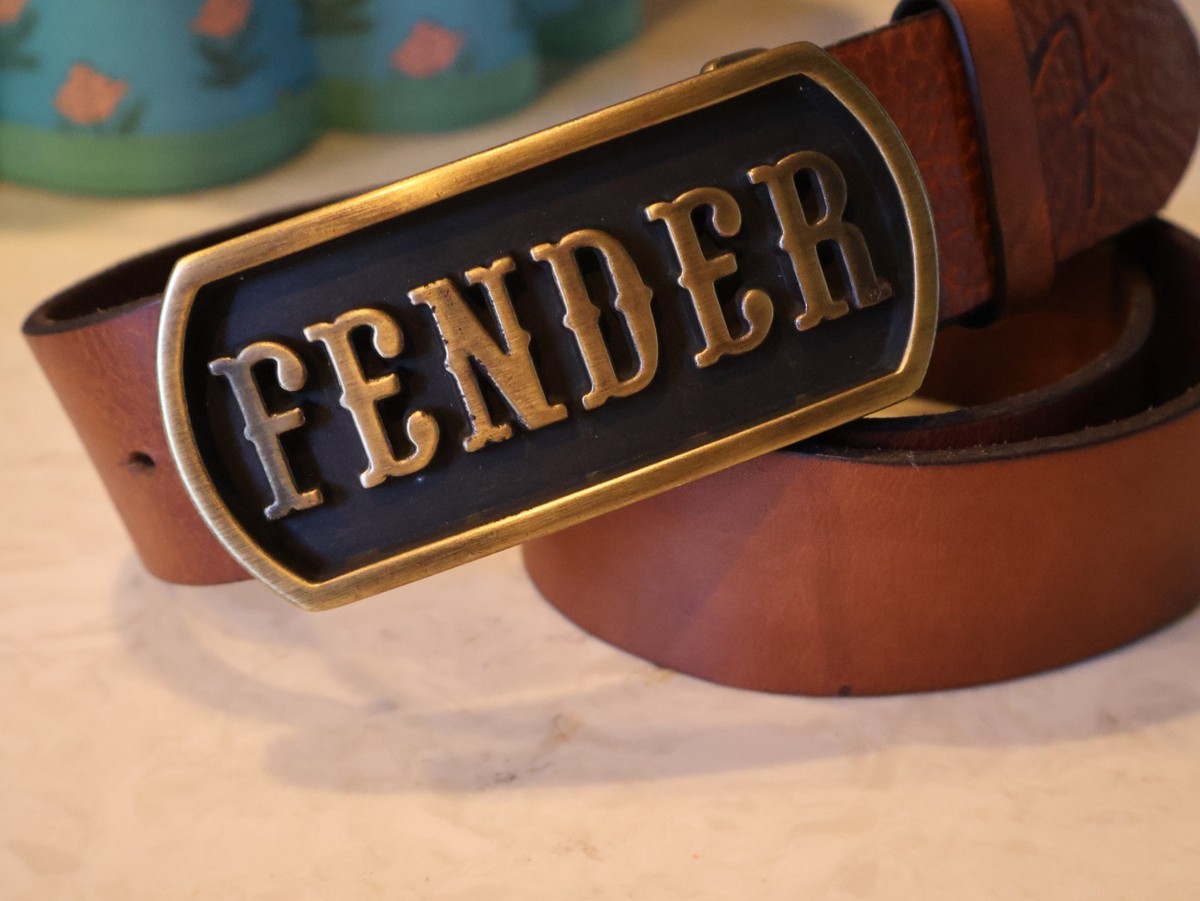 Unisex NEW FENDER Leather Belt British Tan SZ 40 XXL 1 5/8