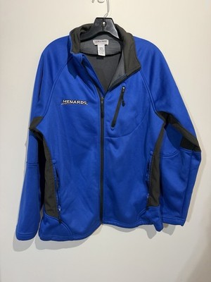 Menards Jacket Men s Medium Blue Full-Zip Fleece Softshell Embroidered Logo