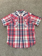 Vintage Polo Ralph Lauren Shirt Mens Colorful Plaid Western Pearl Snap Size L