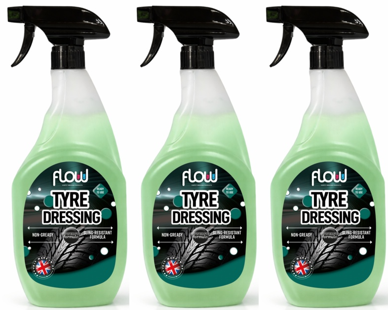 3x FlowChem Tyre Dressing Cleaner Car Van Dirt Road Grime Brake Dust 750ml
