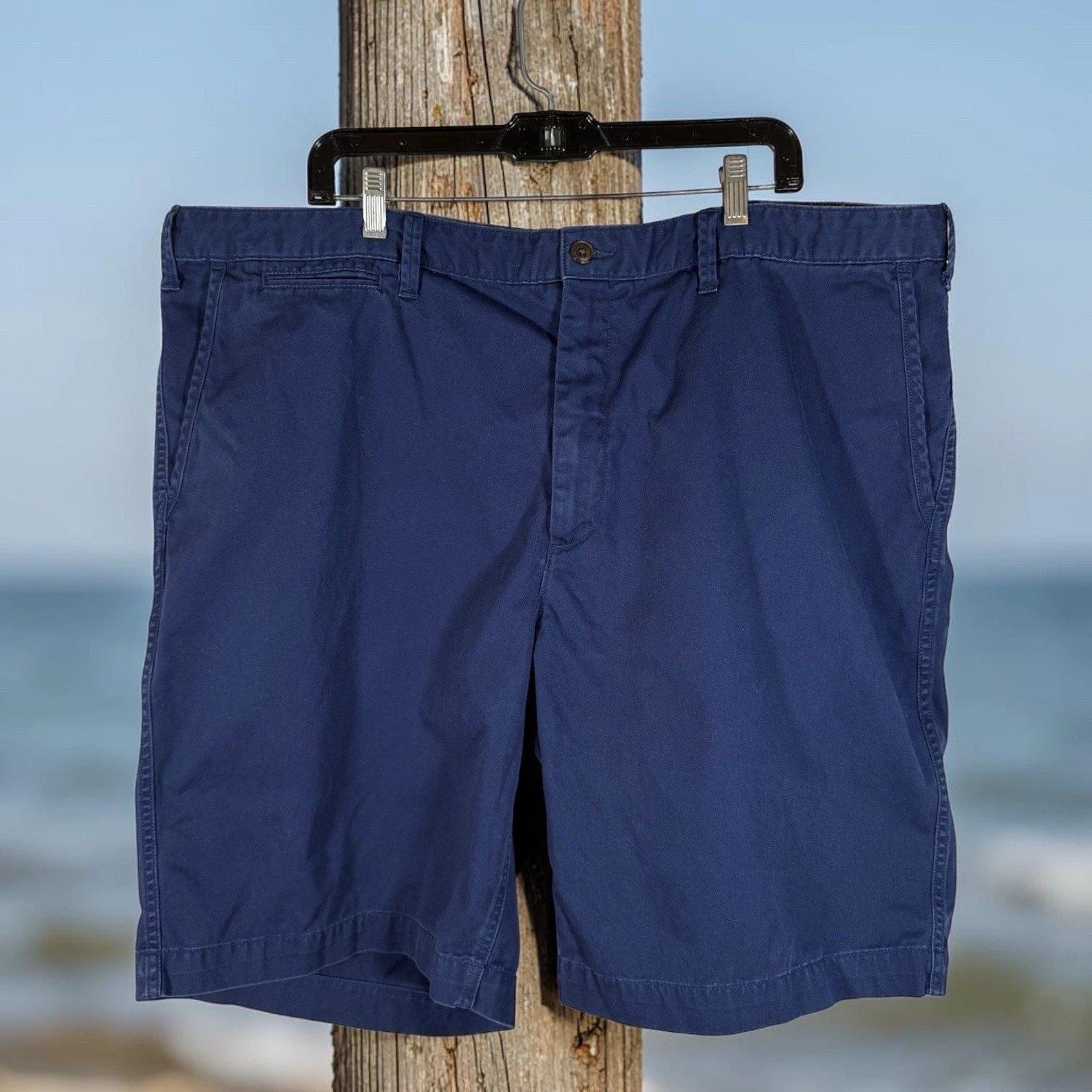 Polo Ralph Lauren Men's 44B 100% Cotton Classic Fit Navy Chino Shorts Summer