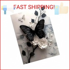 ZHUDENGXJL Butterfly Flower Diamond Art Kits for Adults,5D Full Round Drill Diam