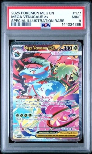 2025 Pokemon Mega Evolution #177 Mega Venusaur ex SIR PSA 9 Graded 385