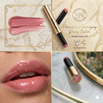 Hourglass Phantom Volumizing Glossy Balm Lipstick 120 Desire Cool Pink Hydrating