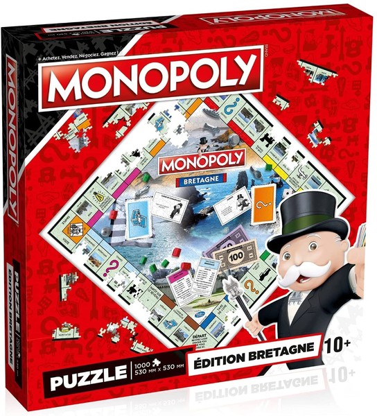 Winning Moves - Puzzle 1000 Teile Monopoly Bretagne - - WIN01701-image