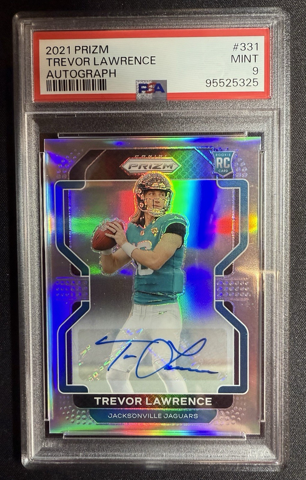 🔥 2021 Panini Prizm Trevor Lawrence🔥SILVER Prizm Rookie AUTO #331 Jags🔥PSA 9