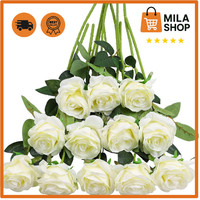 Kuenstliche Rosen 12 Stueck Seidenblumen 40Cm Realistisch Hochzeit Kunstblumen