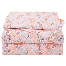 JSD Pink Paisley Floral Sheet Set King Size, 4 Piece Soft Printed Microfiber ...