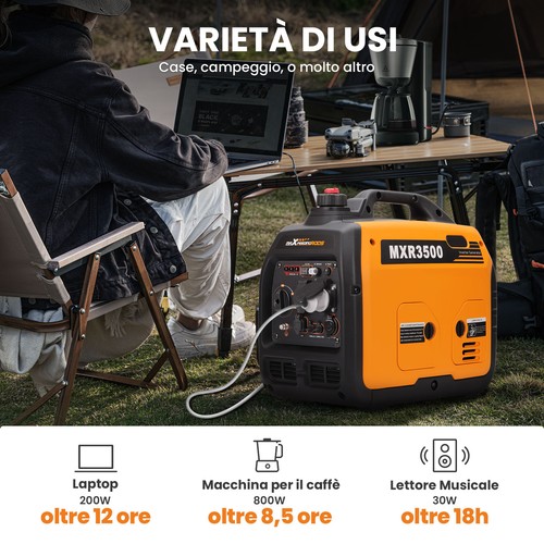 Generatore Di Corrente inverter 3.5KW Silenziato Portatile 21kg for Campeggio - Photo 4/9