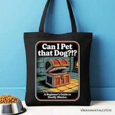 Can I Pet That Dog Retro Tote Bag, Vintage Meme Humor