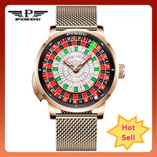 PINDU Men's mechanical roulette button waterproof watch luxury fashion trend