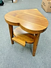 Modern 14”x 14” x 16” Heart Shape Wood Side End Table Self Assembly Needed