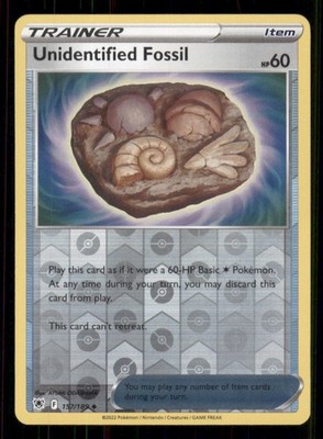 Unidentified Fossil SWSH10: Astral Radiance #157/189 UC Reverse Holo Pokemon LP