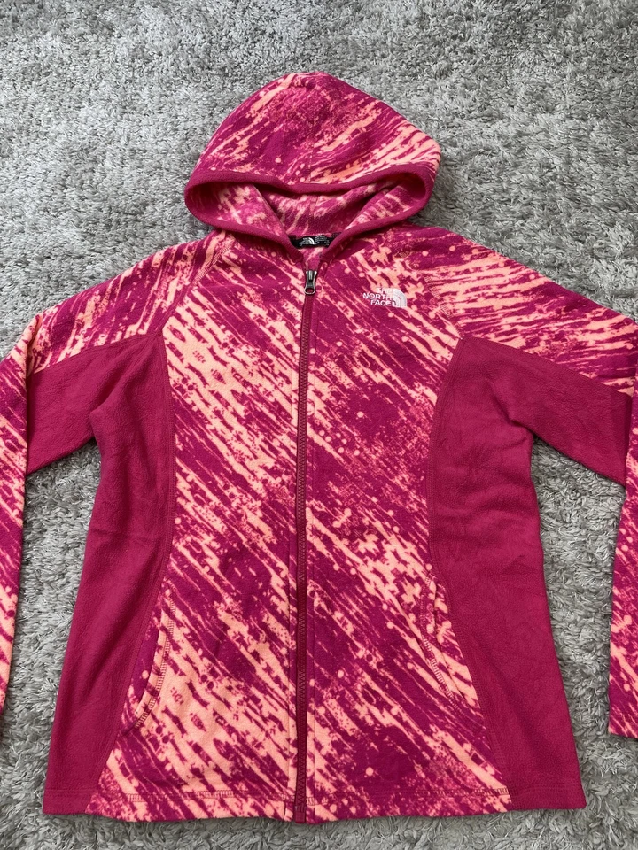 Chaqueta polar The North Face niñas grande 14/16 rosa magenta cremallera completa con capucha Foto 3 de 4