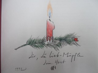 Janssen Original Drawing & Dedication in Eros Death Mask Lemcke 1992