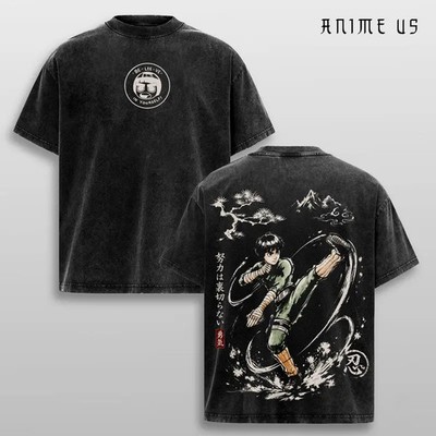 Rock Lee T Shirt, Naruto Anime Graphic Tee  Streetwear Outfit, Gift for Fan