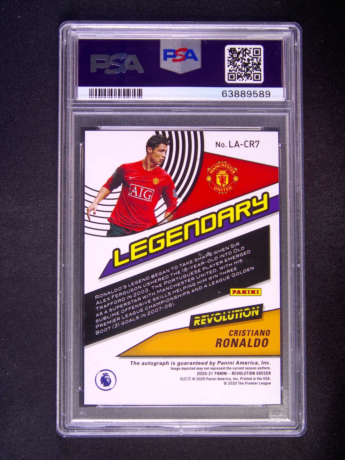 2020-21 Panini Revolution Premier Cristiano Ronaldo CR7 Legendary Auto PSA 10/10 view 2