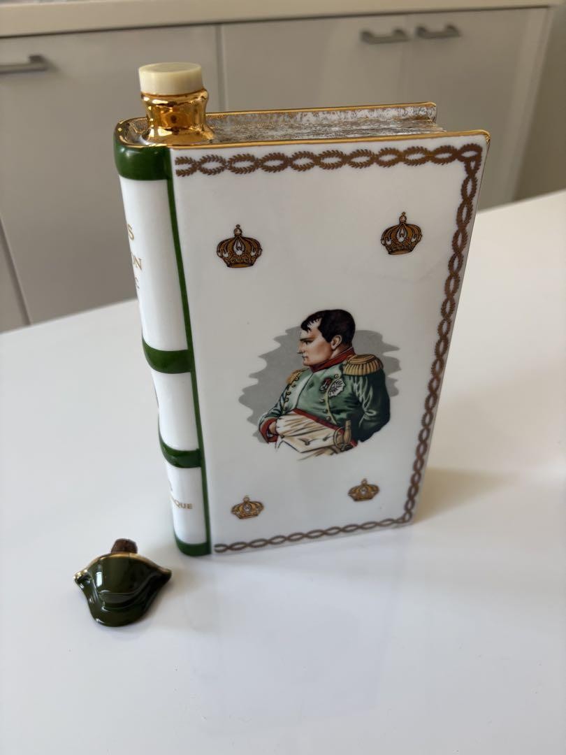 Book Cognac Camus Napoleon Empty Ceramic Bottle 22K Gold Decorated