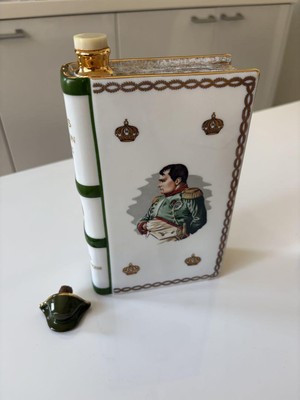 Book Cognac Camus Napoleon Empty Ceramic Bottle 22K Gold Decorated