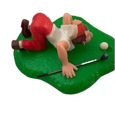 Vintage Wilton Golf Cake Topper 1978 Golfer Blows Ball in Hole 5 x 4.25 x 2.25
