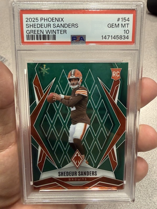 2025 Phoenix Rookies Shedeur Sanders #154 Green Winter /149 (RC) PSA 10 Pop 1