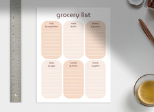Grocery List Planner Printable PDF
