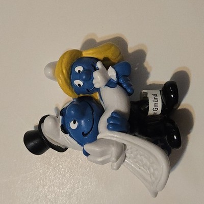 Smurfs Smurfette Bride & Smurf Groom 20746 Wedding Figures with tag 
