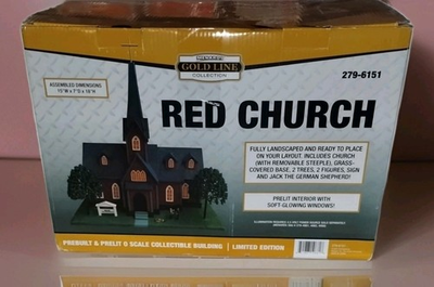 #ad Menards Red Church quot;Liberty Churchquot; O Scale Building 279651 New other Box Wear $135.00