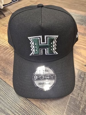 New Era 9forty university Hawaii Rainbow Warriors Black Green Logo Hat cap NWT