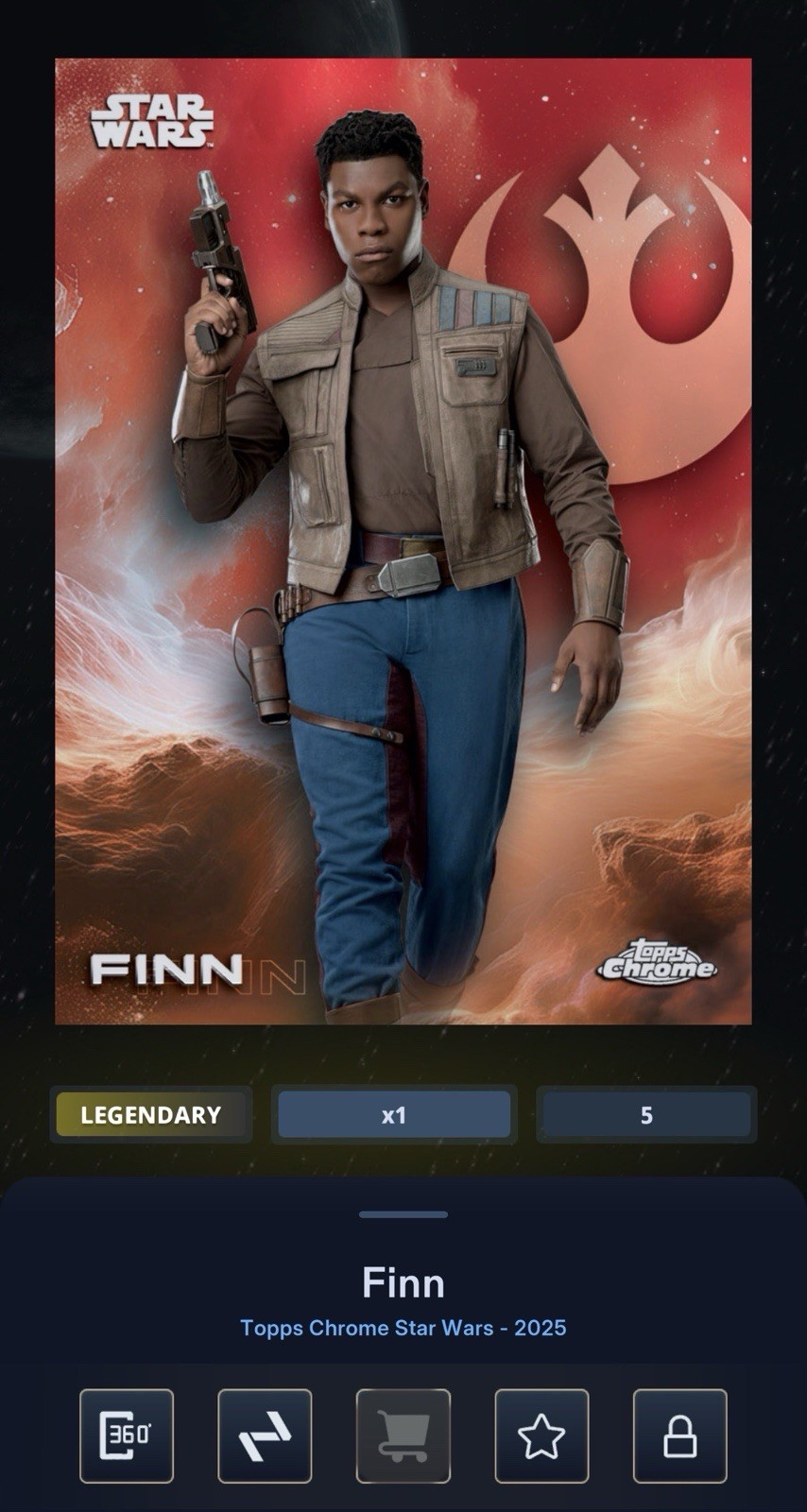 [DIGITAL] Topps Star Wars Card Trader Legendary Finn Red Refractor 5cc Chrome