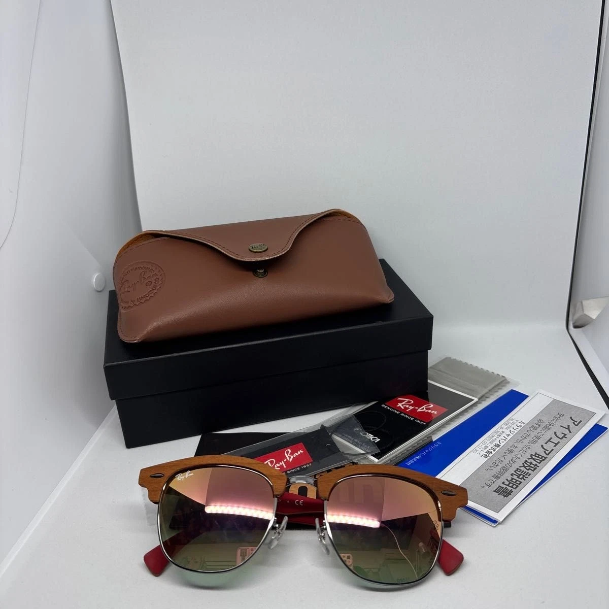 Ray-Ban Clubmaster Wooden Retro Sunglasses for Men for sale | eBay