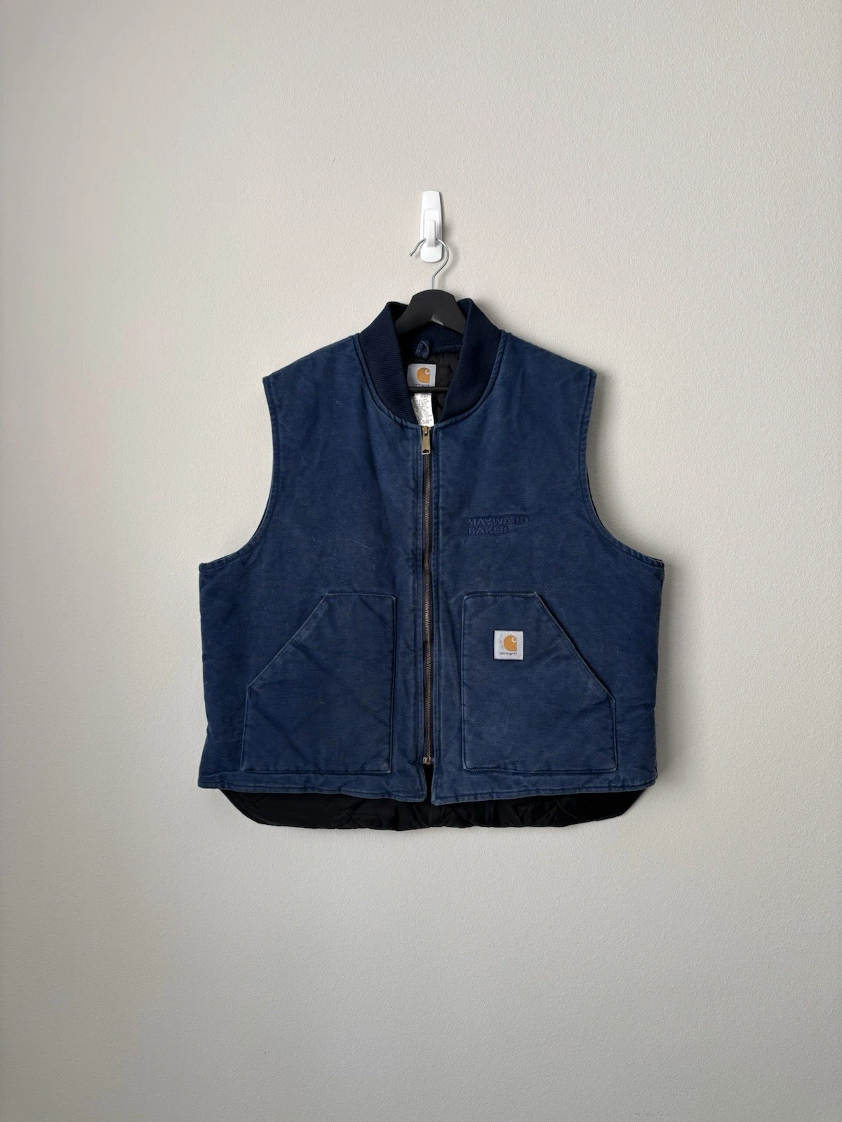 Vintage Y2K Carhartt Arctic Quilt Lined Duck Canvas Vest Navy Blue Size Mens 2XL