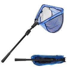 SANLIKE Fishing Net Folding Landing Net with Extra Long Telescoping Pole Handle