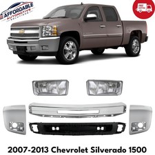 Front Bumper Chrome Fog Lights Kit For 2007-2013 Chevrolet Silverado 1500