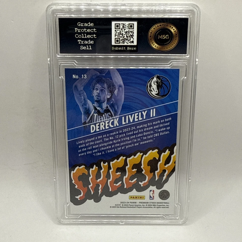 2023-24 Panini NBA Hoops - Sheesh PRIZM #13 Dereck Lively (RC) MAVERICKS Graded - Image 2 of 2