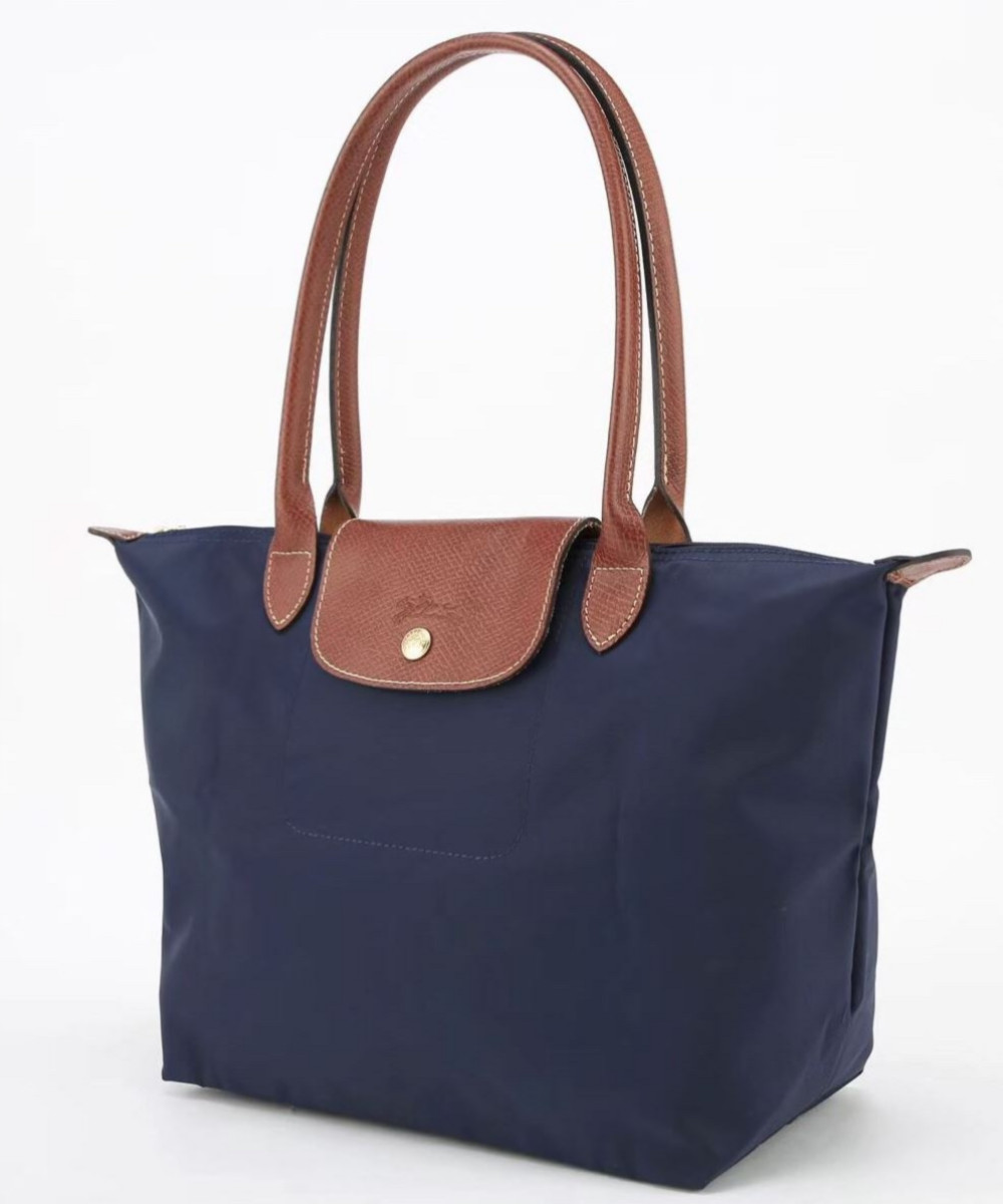 Longchamp Le Pliage Tote Shoulder Bag Recycled canvas Navy blue  L size