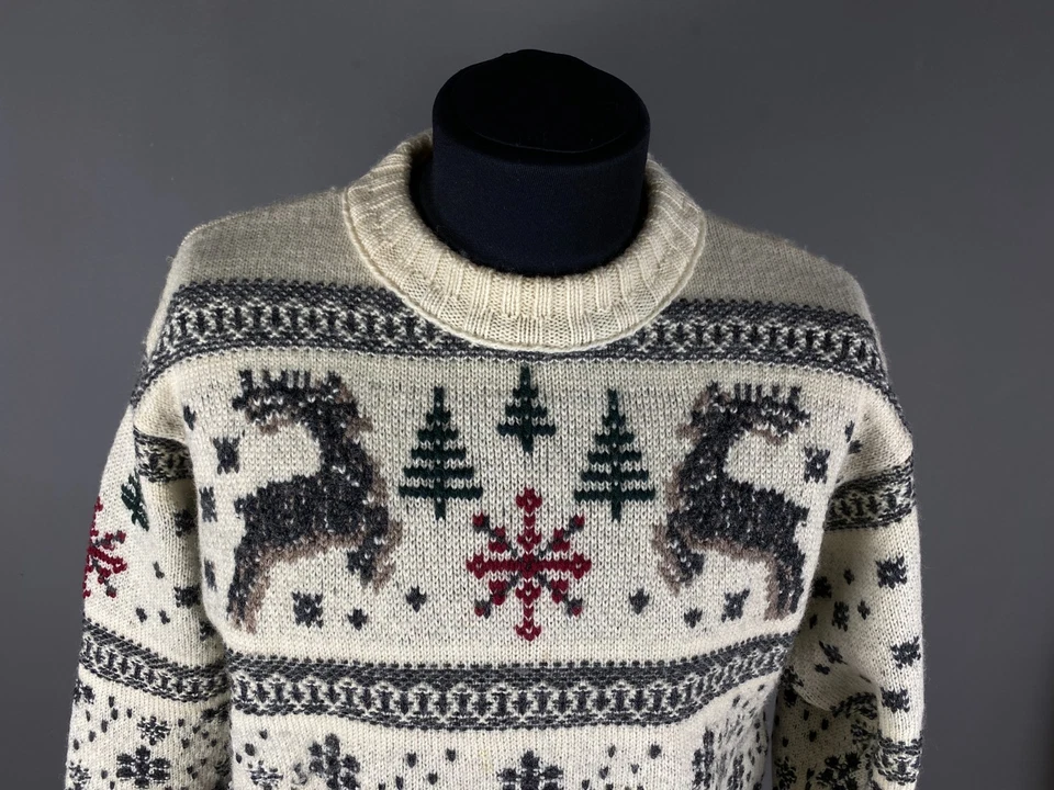 Devold Olmes Carreti Norway Vintage Xmas Sweater Ski Knitted Size L - Image 2 of 4