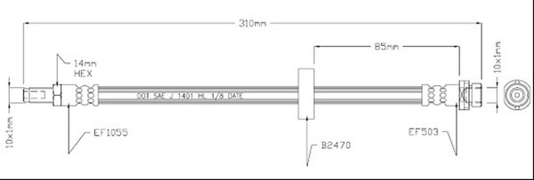 Motaquip Bremsschlauch VBJ598 FüR Ford Mondeo 3 B4Y Turnier BWY B5Y 16V Sci Tddi-image