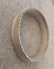 Sterling Silver Mesh Bracelet Godfrey Carter Flexible Wide 925 Bangle 7.5" 40g
