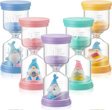5 Pack Ocean Gnome Sand Timer for Kids Novelty Classroom Hourglass 1/3/5/10/15 M
