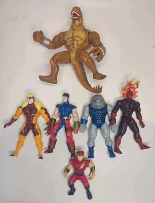 ToyBiz Marvel Dark Side, Stegron,Meanstreak,Sabretooth,Blastaar,Pip the Troll 