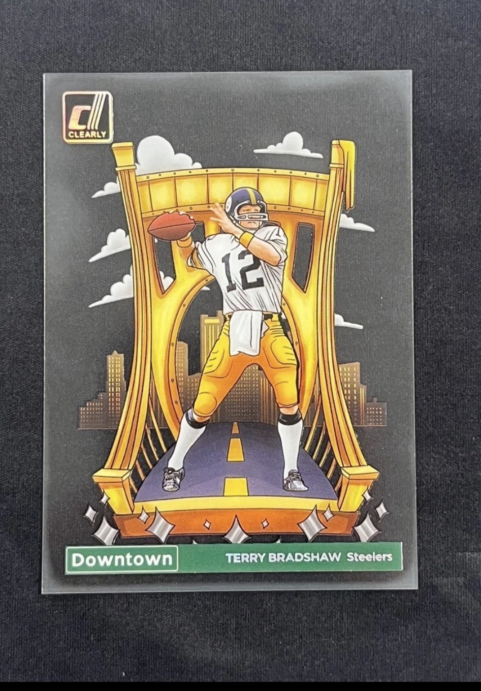 2024 Panini Clearly Donruss Downtown #10 Terry Bradshaw Pittsburgh Steelers